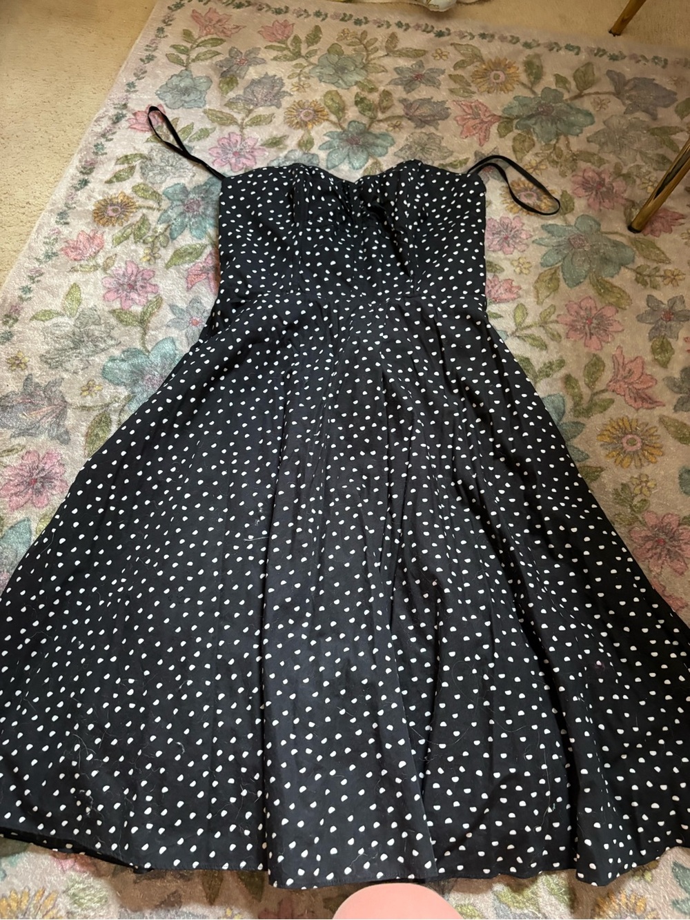 White House Black Market Black Dress with White Polka Dots